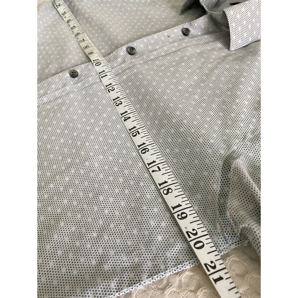 J Ferrar Button Up Gray Long Sleeve Stretch Slim Shirt Sz M - Picture 4 of 8